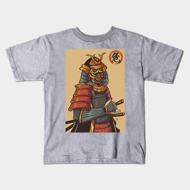 Samurai Warrior Kids T-Shirt by KucingKecil